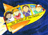 Children in School Spaceship